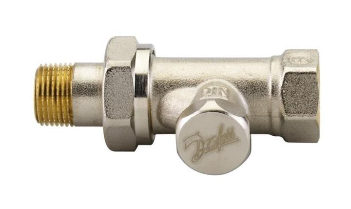 Zawór odcinający Danfoss prosty półcalowy do grzejników niklowany 1 szt.