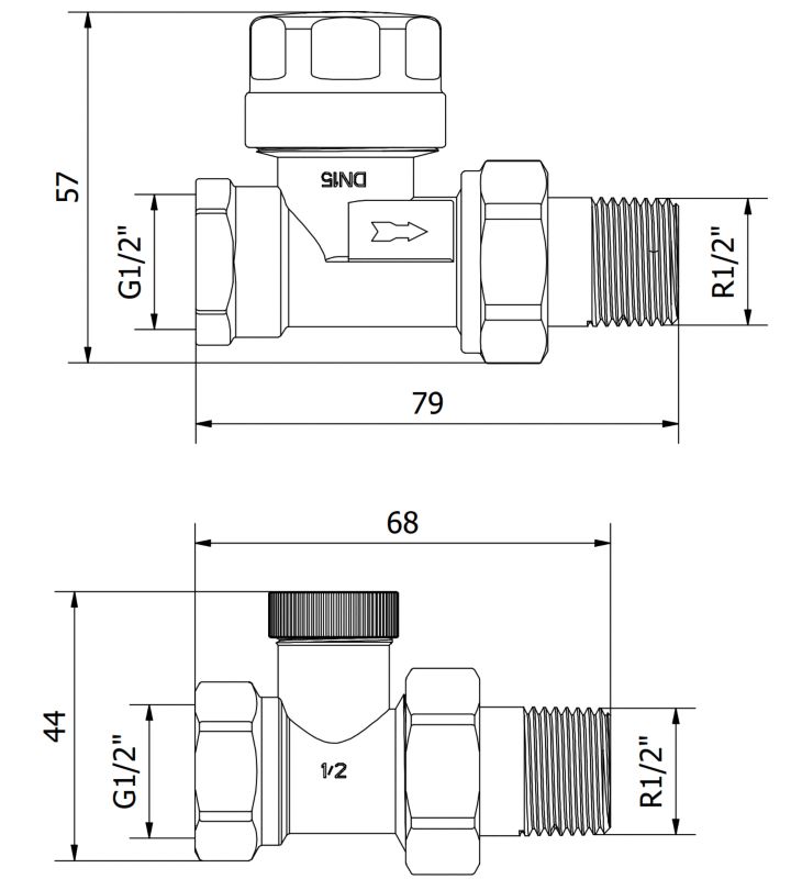 Zawór prosty Mexen W902 czarny 1 szt.
