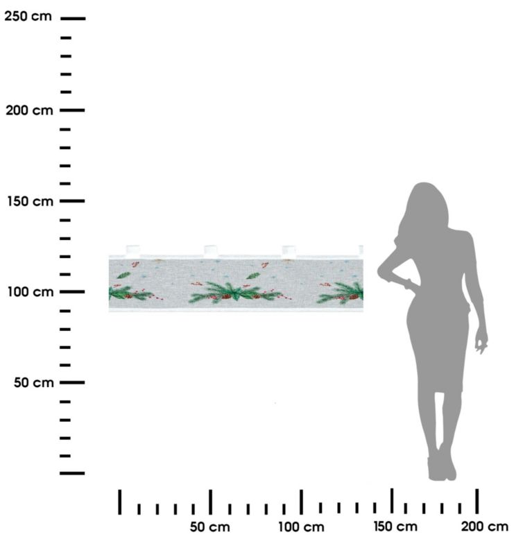 Zazdrostka Świąteczna Eurofirany 30X150 Cm Biała Gałązka Jodły 1 szt.