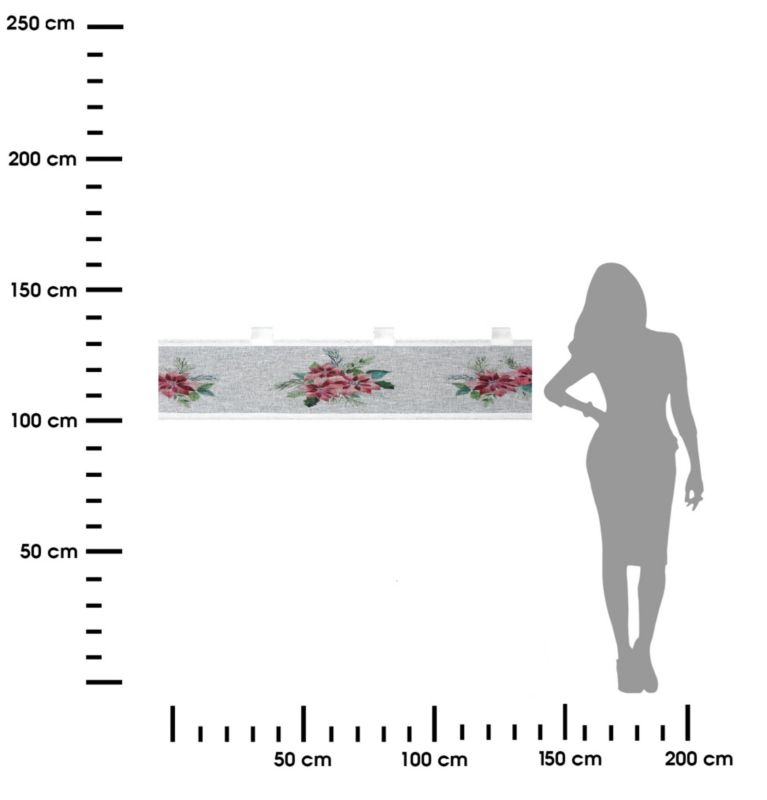 Zazdrostka Świąteczna Eurofirany 30X150 Cm Biała Kwiat 1 szt.