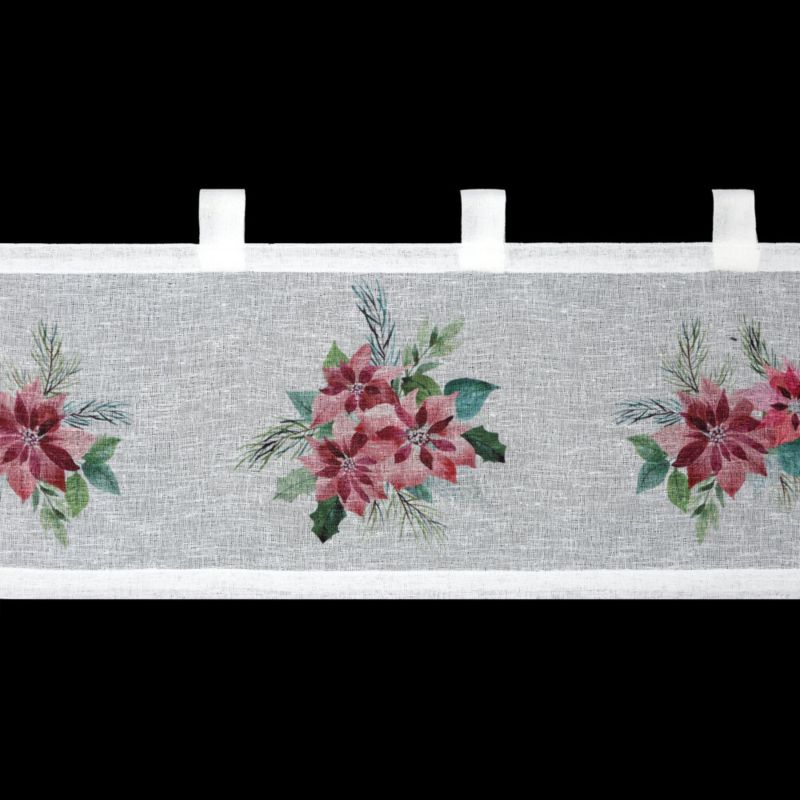 Zazdrostka Świąteczna Eurofirany 30X150 Cm Biała Kwiat 1 szt.