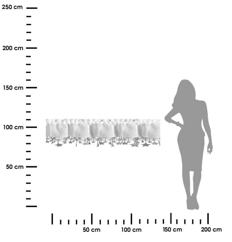 Zazdrostka Świąteczna Eurofirany 30X150 cm Biała Srebrne Gwiazdki 1 szt.
