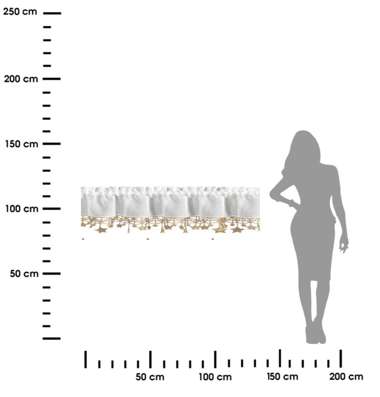 Zazdrostka Świąteczna Eurofirany 30X150 Cm Biała Złote Gwiazdki 1 szt.