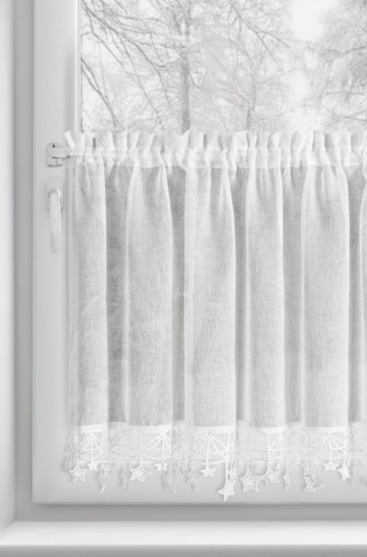 Zazdrostka Świąteczna Eurofirany 60X150 Cm Biała Gwiazdki 1 szt.