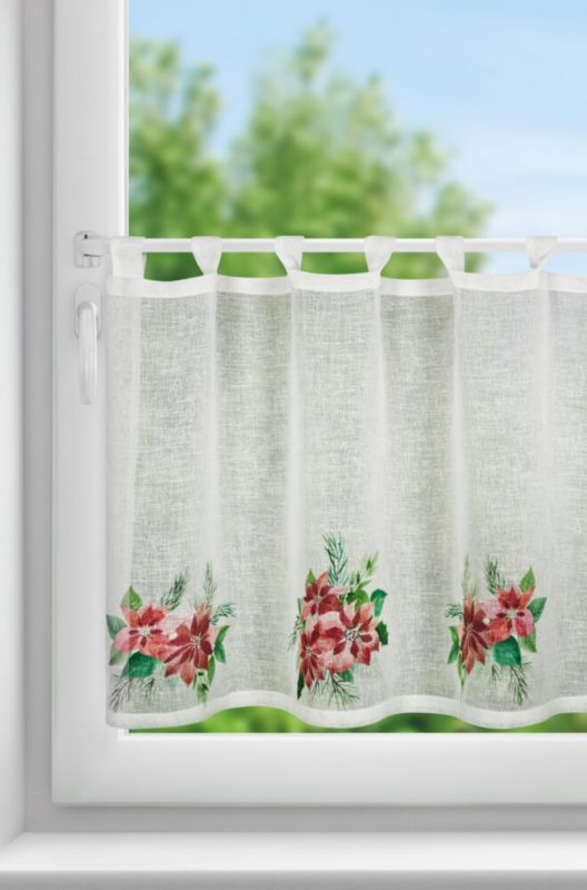 Zazdrostka Świąteczna Eurofirany 60X150 Cm Biała Kwiat 1 szt.