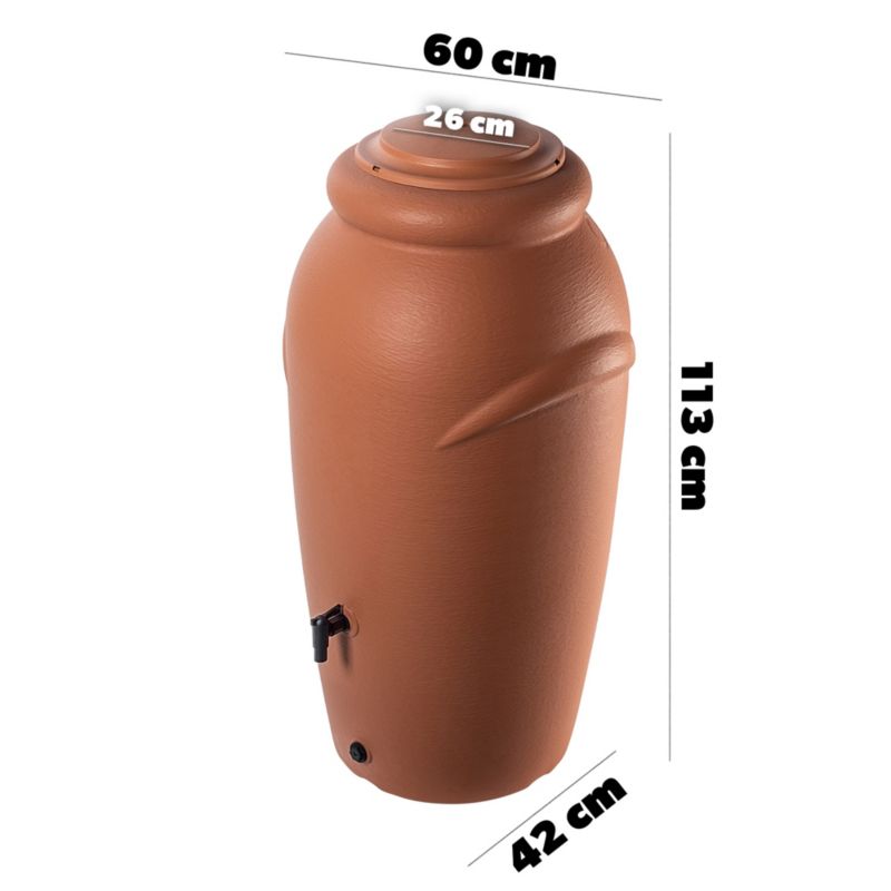 Zbiornik Na Deszczówkę KADAX 210L Wodę Beczka + Kranik Doniczka 1 szt.