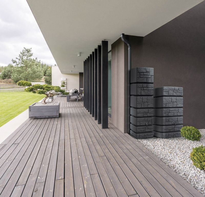 Zbiornik na deszczówkę Prosperplast Tower Stone 500 l antracyt