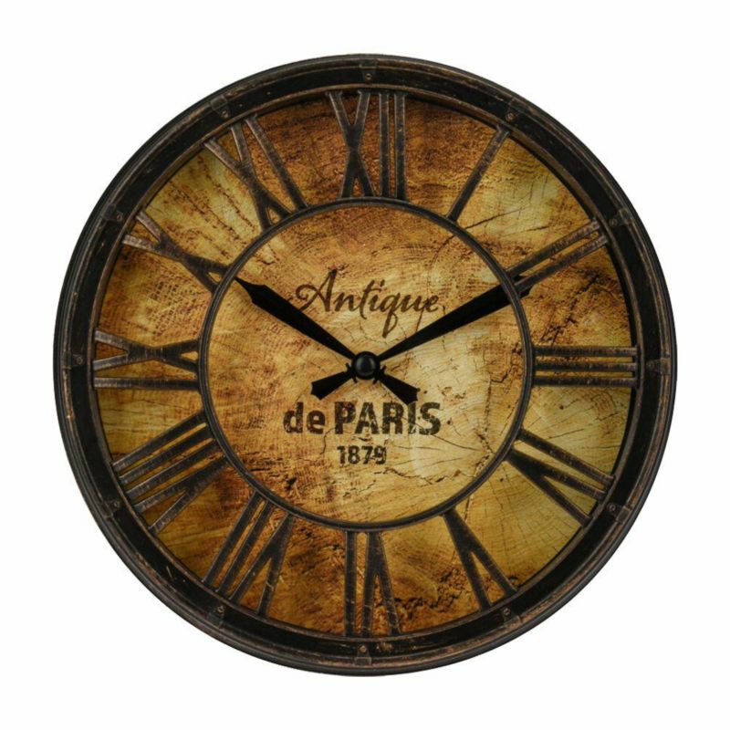 Zegar ścienny Antigue Paris H&S Decoration tworzywo sztuczne brązowy 21 cm 1 szt.