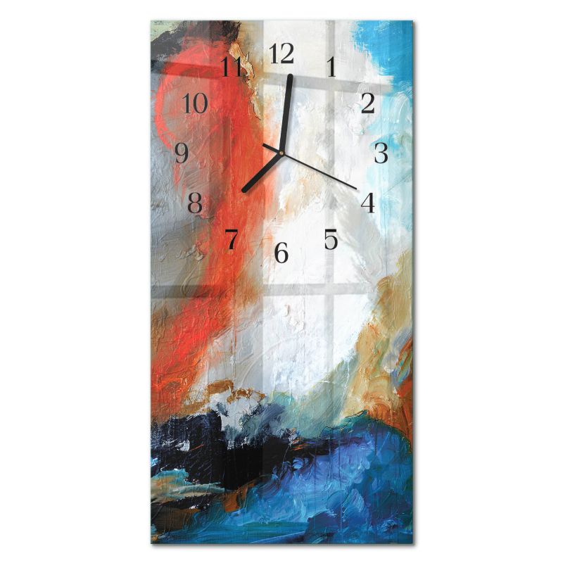 Zegar Ścienny Do Salonu Tulup 30x60 cm z Czarnymi Wskazówkami Chaos 1 szt.