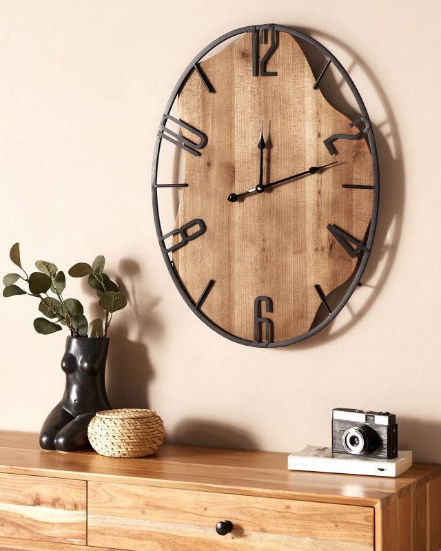 Zegar ścienny Meynes 46 cm Metal Czarny 1 szt.