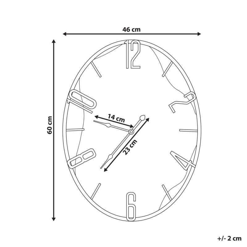 Zegar ścienny Meynes 46 cm Metal Czarny 1 szt.
