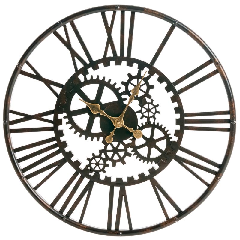 Zegar ścienny Petrer 60 cm Metal Czarny 1 szt.