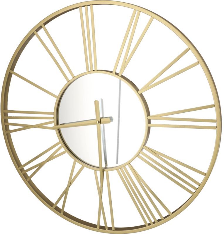 Zegar metalowy Jumi 60 x 60 cm lustro złoty