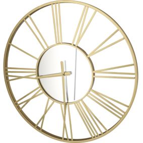 Zegar metalowy Jumi 60 x 60 cm lustro złoty