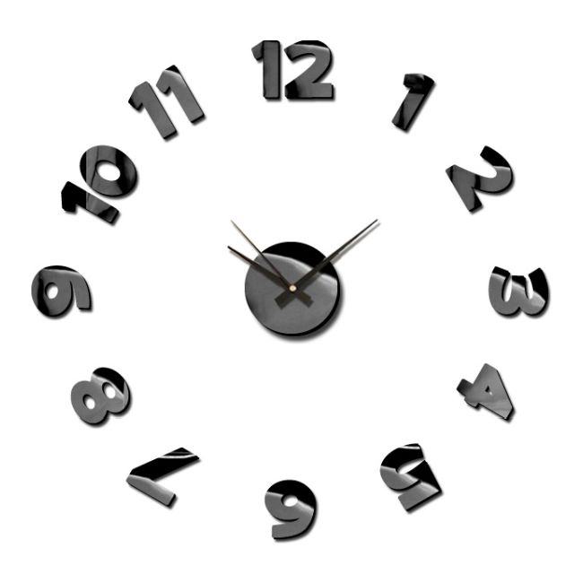 Zegar ścienny samoprzylepny Splendid Blink 75x 75 cm czarny