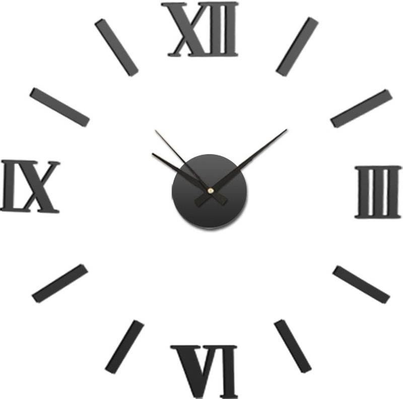 Zegar ścienny samoprzylepny Splendid Romer 60 x 60 cm czarny