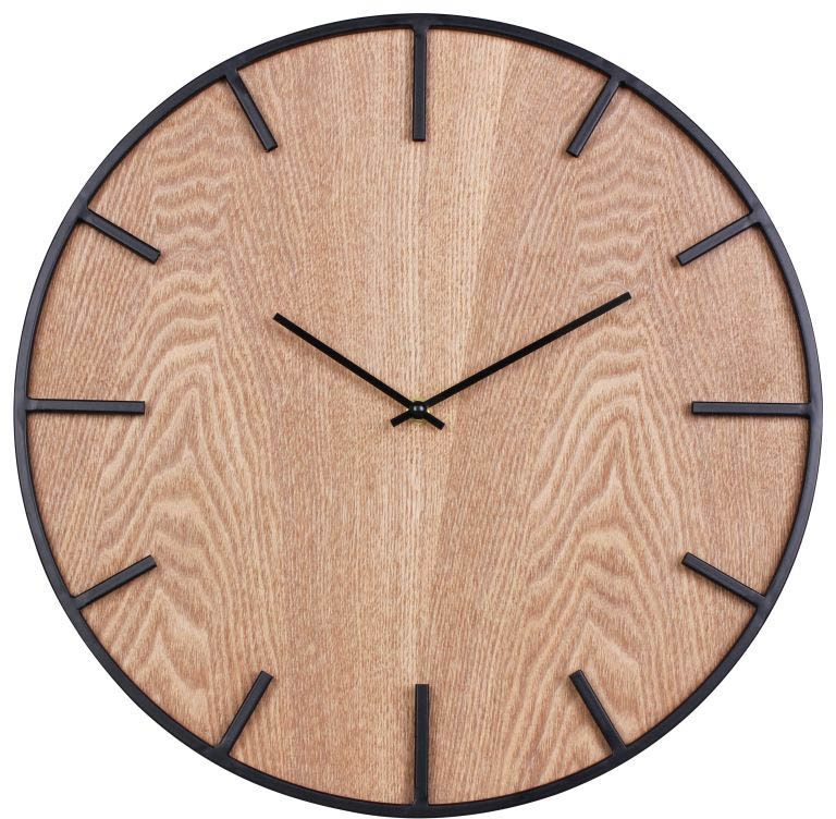 Zegar ścienny Splendid Loft 40 x 40 cm czarny/drewno