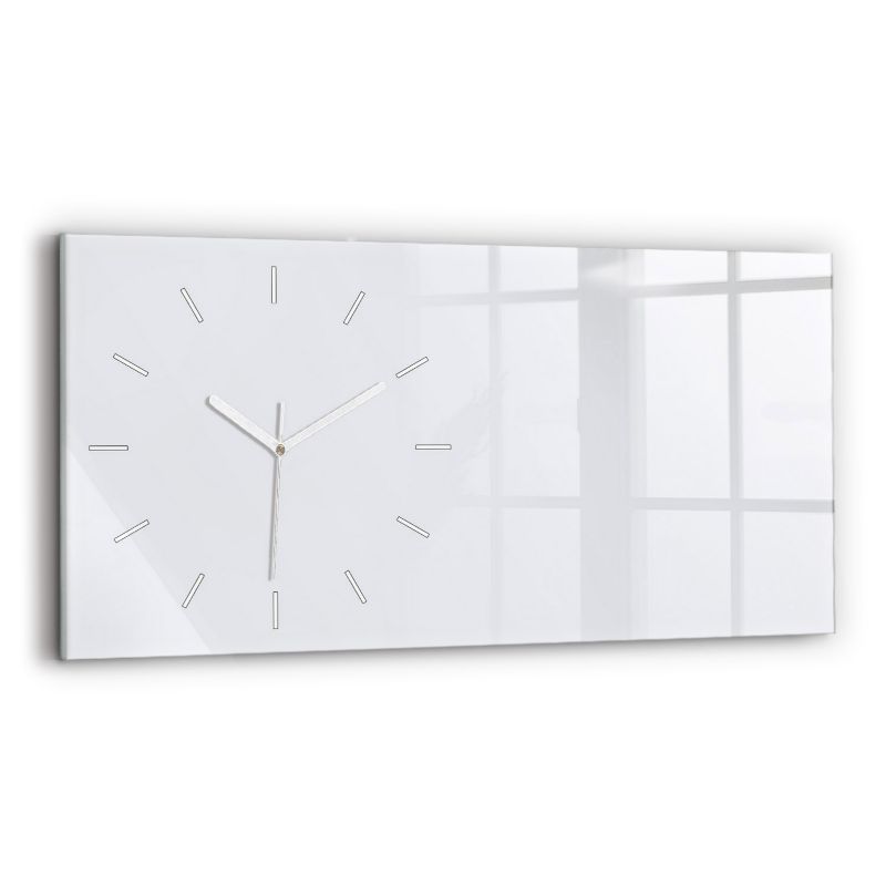 Zegar szklany białe wskazówki Wallfluent 60x30 cm Kolor ciemna biel 1 szt.