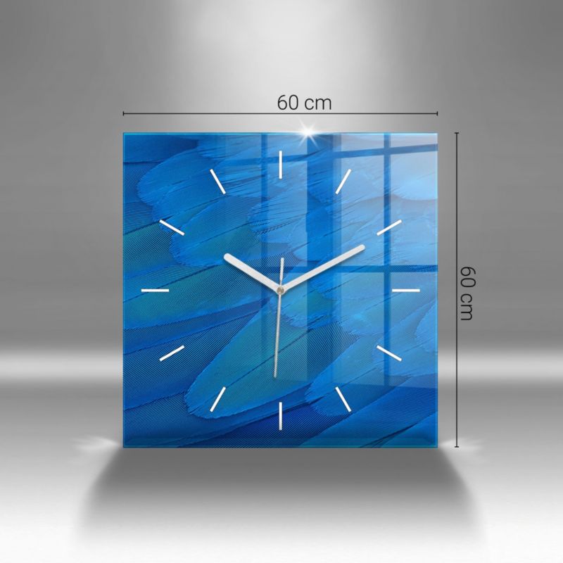 Zegar szklany białe wskazówki Wallfluent 60x60 cm Kolor butelkowa zieleń 1 szt.