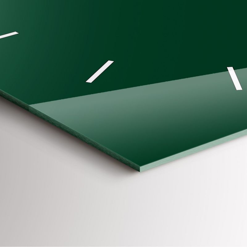 Zegar szklany białe wskazówki Wallfluent 60x60 cm Kolor butelkowa zieleń 1 szt.