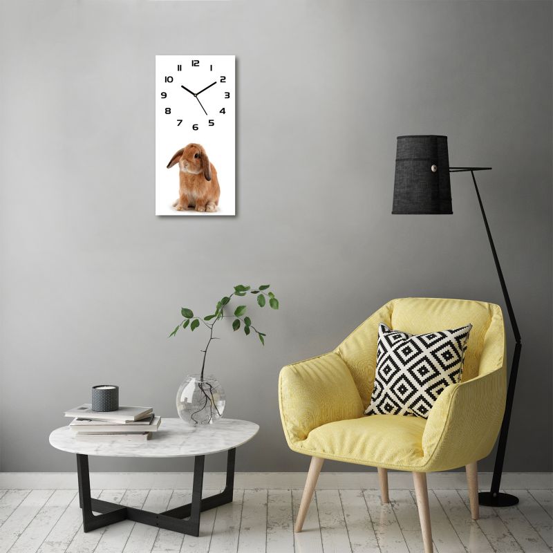 Zegar szklany Tulup Rudy królik czarne wskazówki 30x60 cm cichy 1 szt.