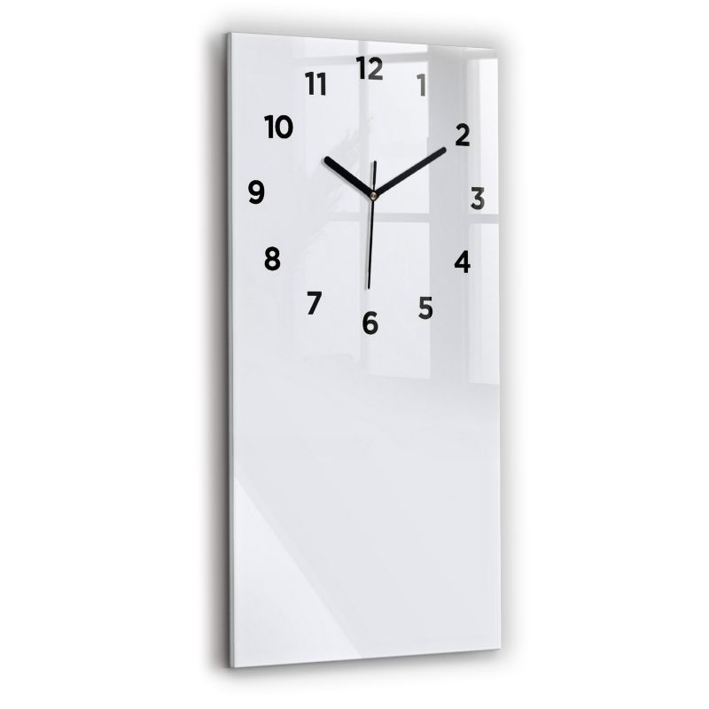 Zegar z czarnymi wskazówkami Wallfluent 30x60 cm Kolor ciemna biel 1 szt.