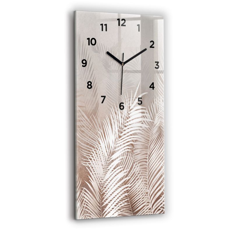 Zegar z czarnymi wskazówkami Wallfluent 30x60 cm Tropikalne liście boho 1 szt.
