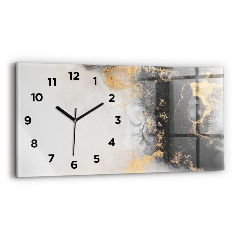 Zegar z czarnymi wskazówkami Wallfluent 60x30 cm Marmur sztuka 1 szt.