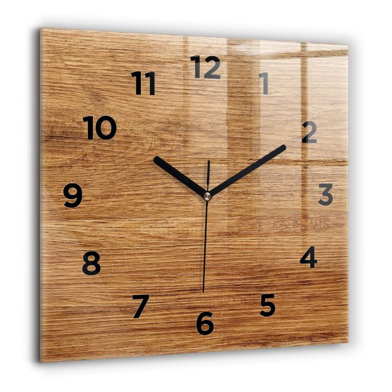 Zegar z czarnymi wskazówkami Wallfluent 60x60 cm Jasne drewno 1 szt.