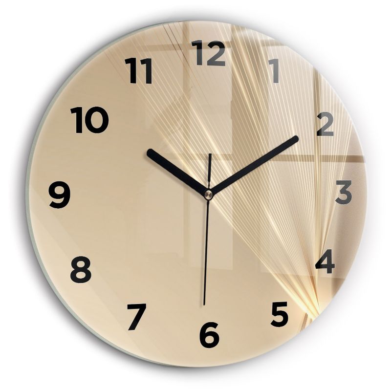 Zegar z czarnymi wskazówkami Wallfluent fi30 cm Abstrakcyjne światło 1 szt.