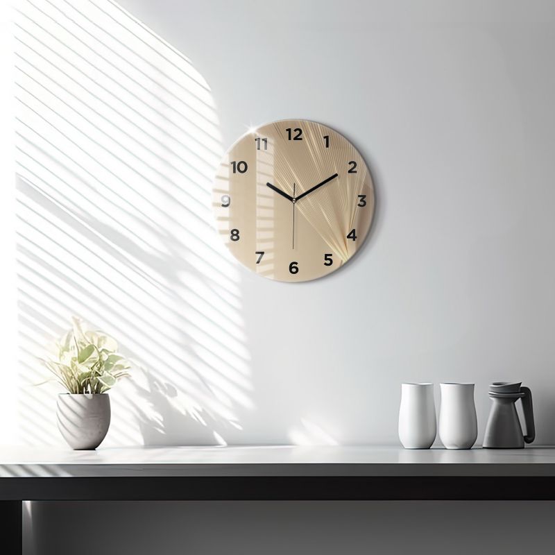 Zegar z czarnymi wskazówkami Wallfluent fi30 cm Abstrakcyjne światło 1 szt.