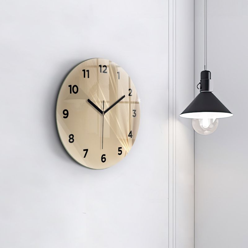 Zegar z czarnymi wskazówkami Wallfluent fi30 cm Abstrakcyjne światło 1 szt.