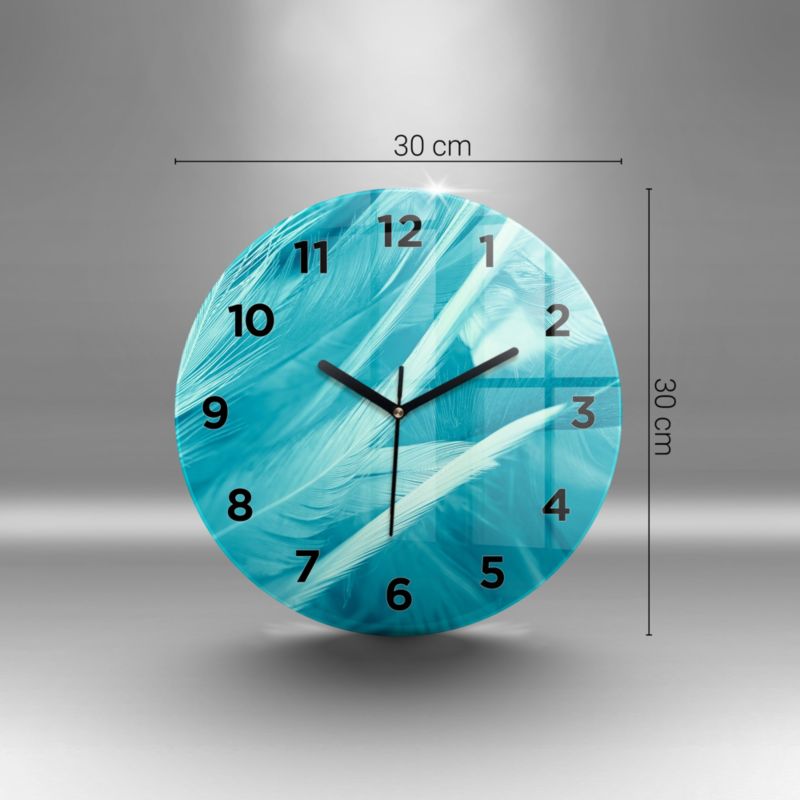 Zegar z czarnymi wskazówkami Wallfluent fi30 cm Abstrakcyjne światło 1 szt.