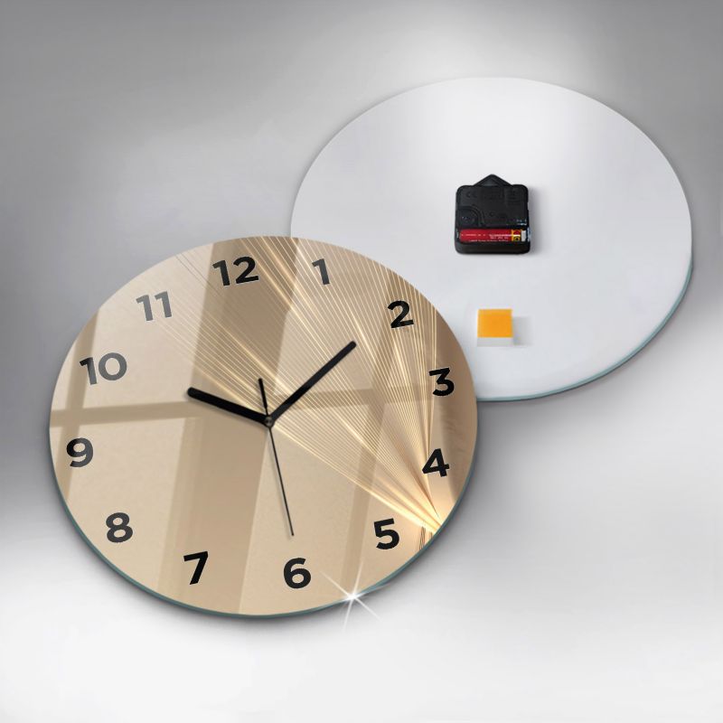 Zegar z czarnymi wskazówkami Wallfluent fi30 cm Abstrakcyjne światło 1 szt.