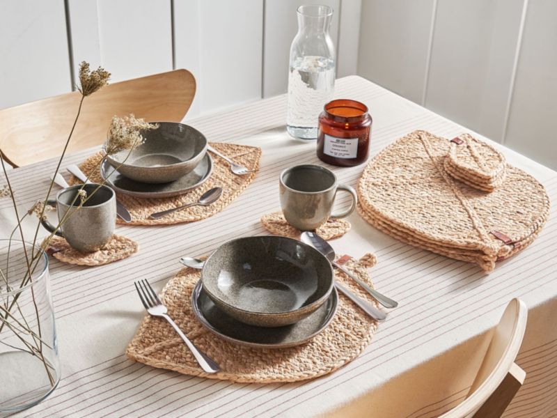 Zestaw 12 podkładek na stół Pepperleaf Naturalny Juta 1 kpl
