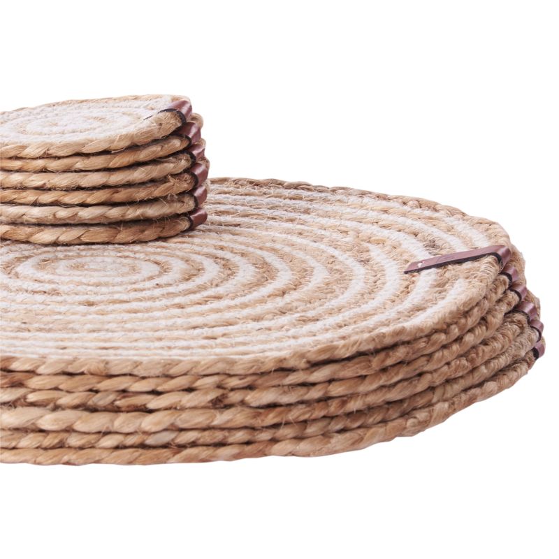 Zestaw 12 podkładek na stół Quinine Juta Naturalny 1 kpl