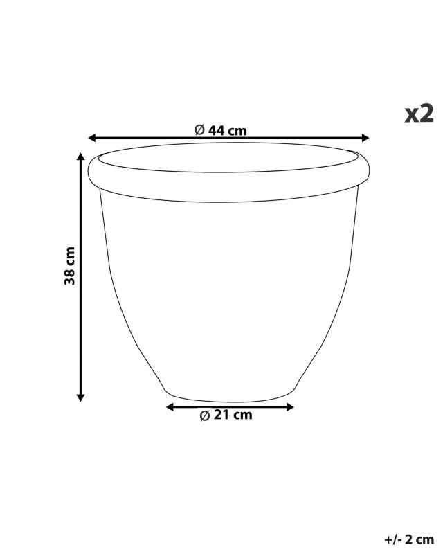 Zestaw 2 doniczek 44 cm brązowy Tesalia par.