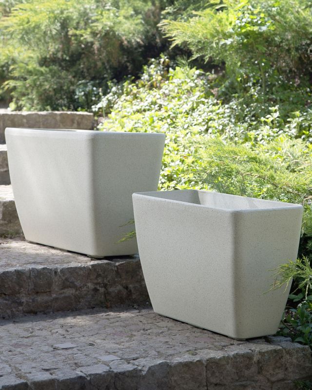 Zestaw 2 doniczek 60 x 27 x 41 cm beżowy Baris 1 par.