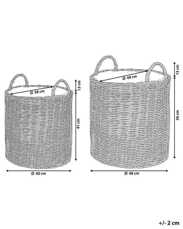 Zestaw 2 doniczek Bitola Technorattan 40/48 cm Brązowy 1 par.