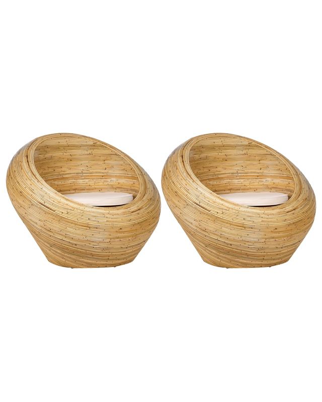Zestaw 2 foteli ogrodowych Maiori Rattan Naturalny 1 par.