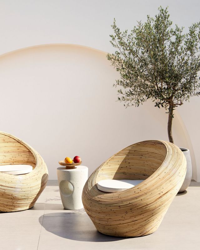 Zestaw 2 foteli ogrodowych Maiori Rattan Naturalny 1 par.
