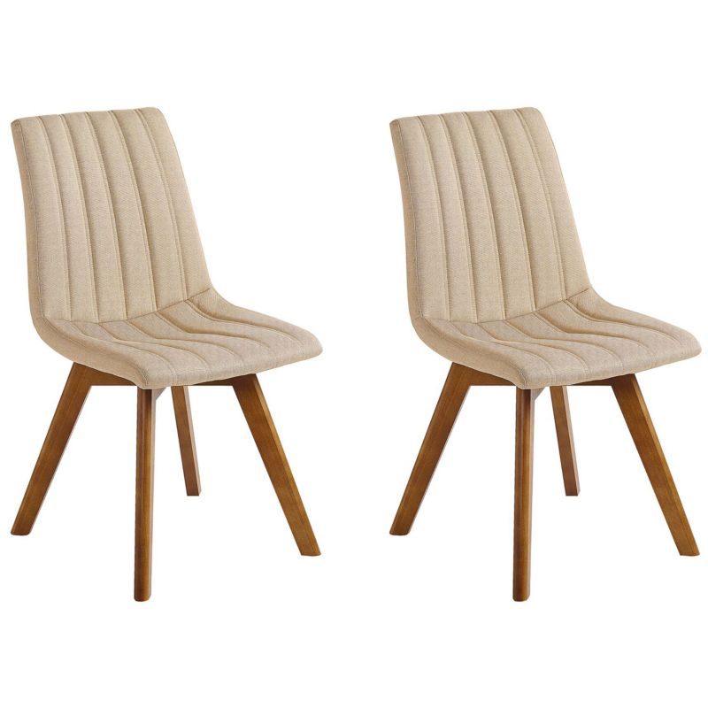 Zestaw 2 krzeseł do jadalni Calgary Beżowy 1 par.