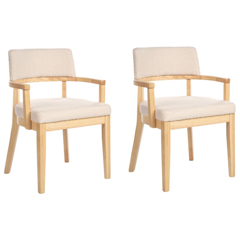 Zestaw 2 krzeseł do jadalni Dalbo Boucle Jasny brąz/ beżowy 1 par.