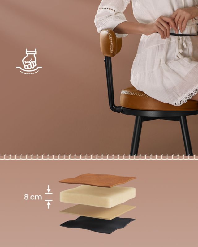 Zestaw 2 krzeseł obrotowych Songmics brąz 91 cm 1 kpl