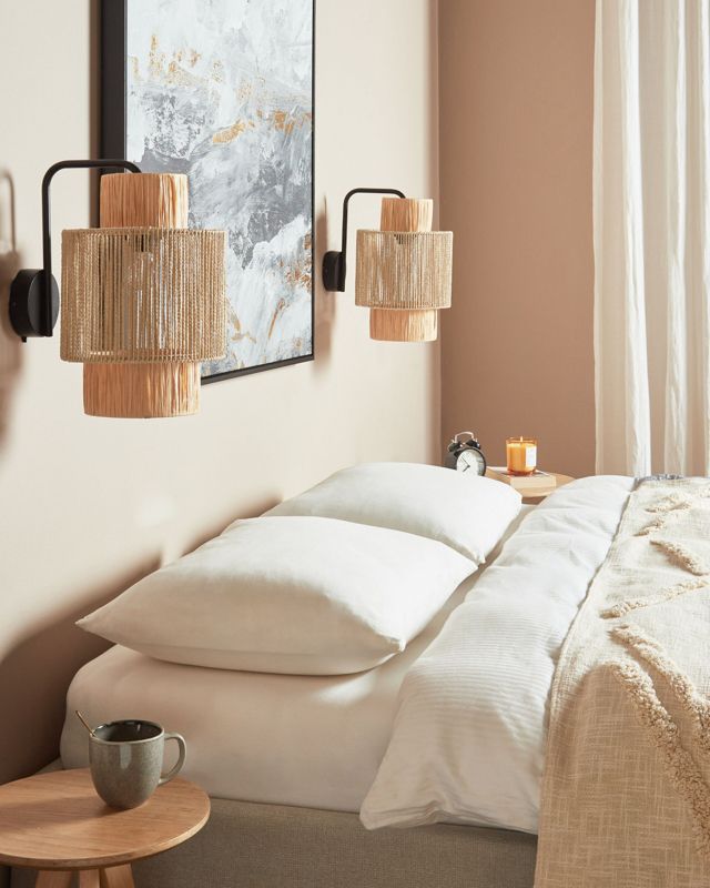 Zestaw 2 lamp ściennych Jamma Plecionka Naturalny 1 par.