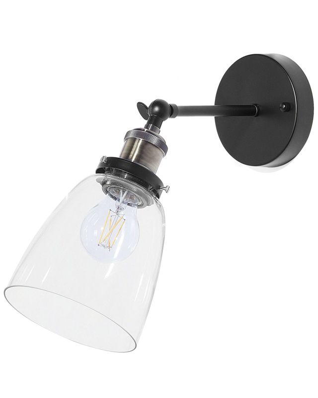 Zestaw 2 lamp ściennych Lovat Regulowana Metal Przezroczysty Czarny 1 par.