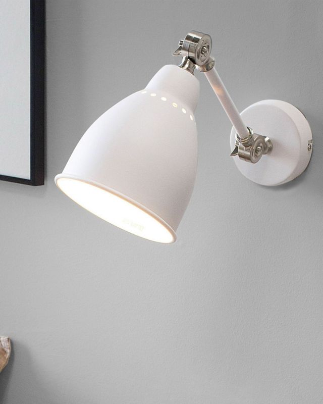 Zestaw 2 lamp ściennych Mississippi Regulowana Metal Biały 1 par.