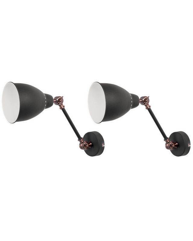 Zestaw 2 lamp ściennych Mississippi Regulowana Metal Grafitowy 1 par.