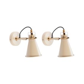 Zestaw 2 lamp ściennych Moyola Regulowana Metal Beżowy 1 par.