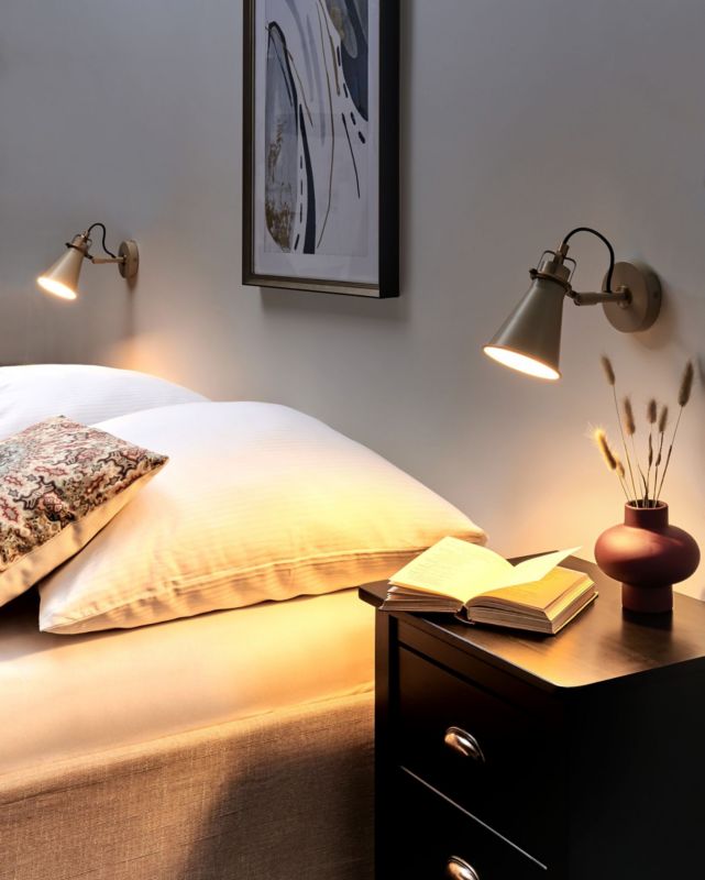 Zestaw 2 lamp ściennych Moyola Regulowana Metal Beżowy 1 par.